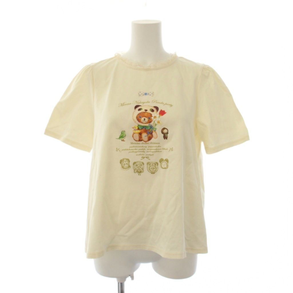 ユキエモン yukiemon Tシャツ カットソー 半袖 ベア プリント レース M アイボリー 5180350 /BM 8,330円