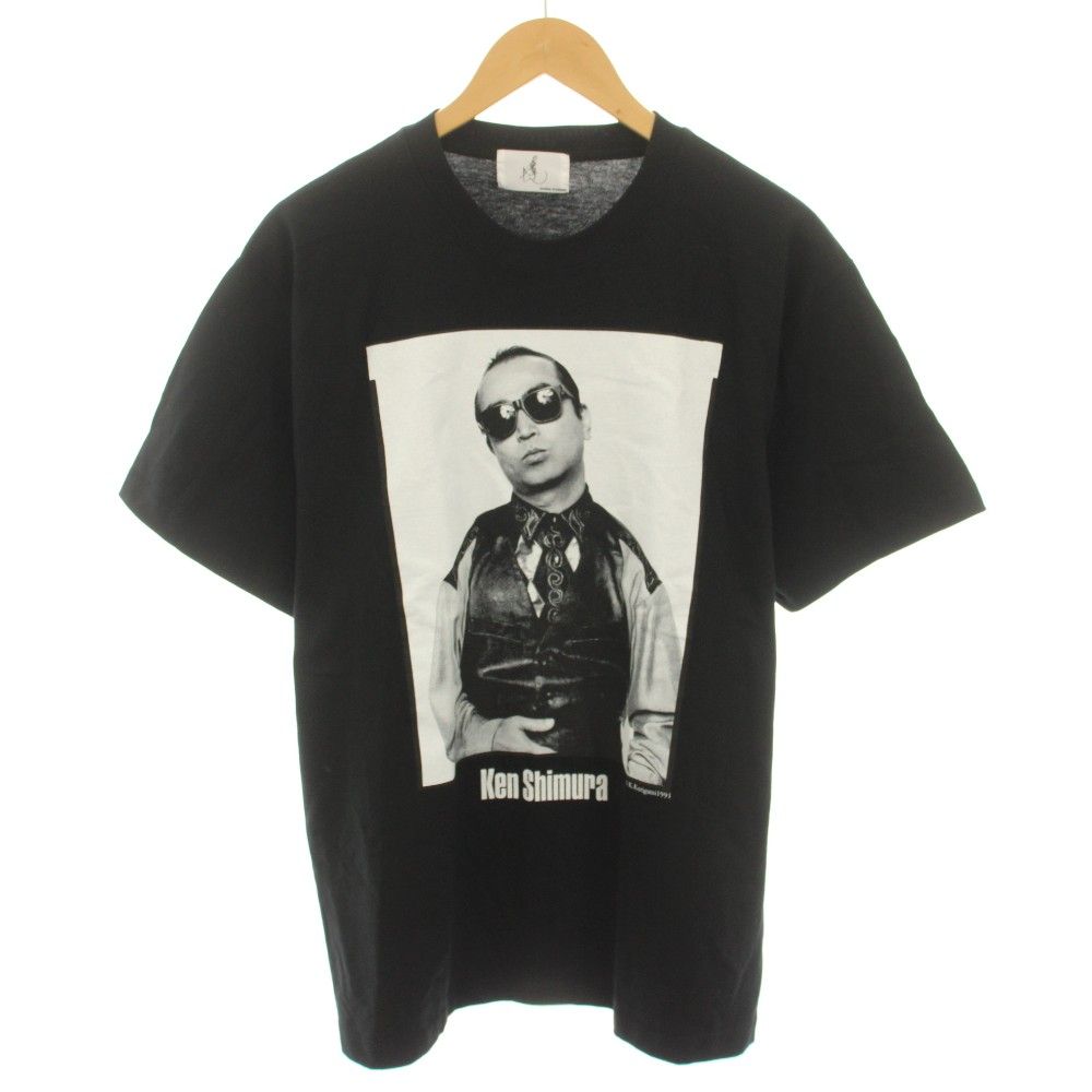 ジャーナルスタンダード JOURNAL STANDARD 志村けん Tシャツ カットソー クルーネック 半袖 プリント M 黒 ブラック 白 ホワイト /YT