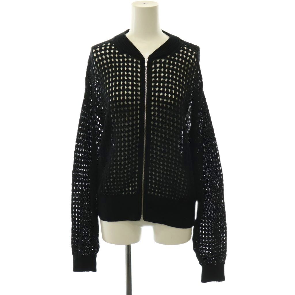 セオリーリュクス theory luxe 25SS MISCA POPPY CARDIGAN カーディガン ニット ジップアップ 38 ブラック /HK ■OS