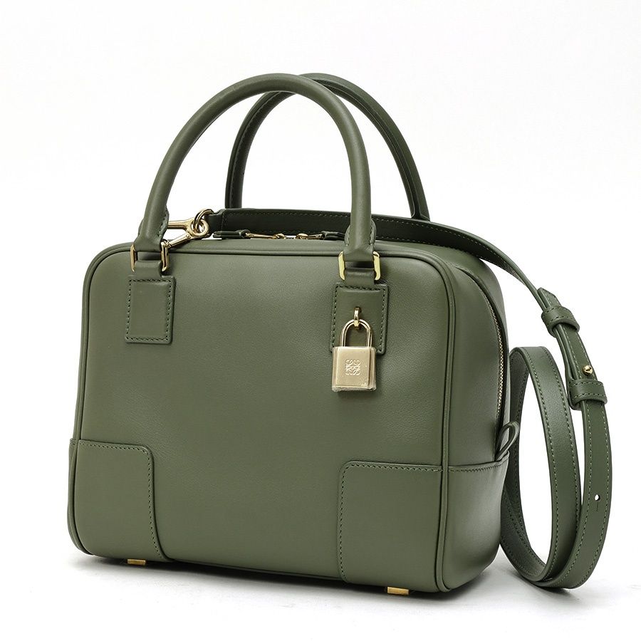 ロエベ / LOEWE　アマソナ 19 スクエア バッグ / ショルダーバッグ　A039N10X03　レザー　アボカドグリーン 【中古】