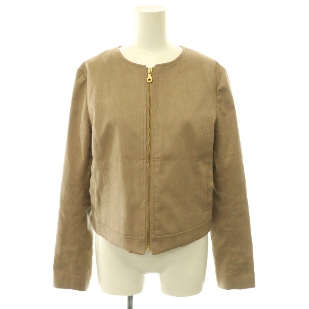 ブルーレーベルクレストブリッジ BLUE LABEL CRESTBRIDGE スエードライク起毛ジャケット ブルゾン ノーカラー 38 ベージュ /ES ■OS