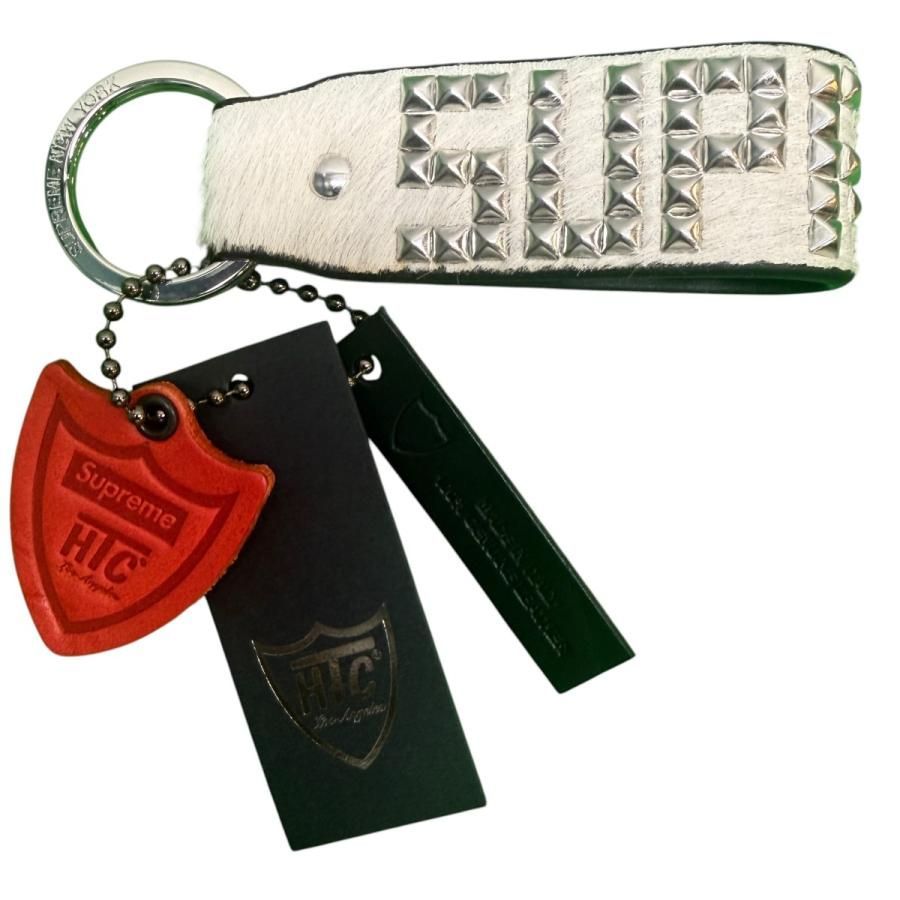 【新古品】シュプリーム×ハリウッドトレーディングカンパニー Supreme×Hollywood Trading Company／HTC 23SS／ Studded Keychain Cow COW HIDE スタッズキーチェーン／ 8065000237292