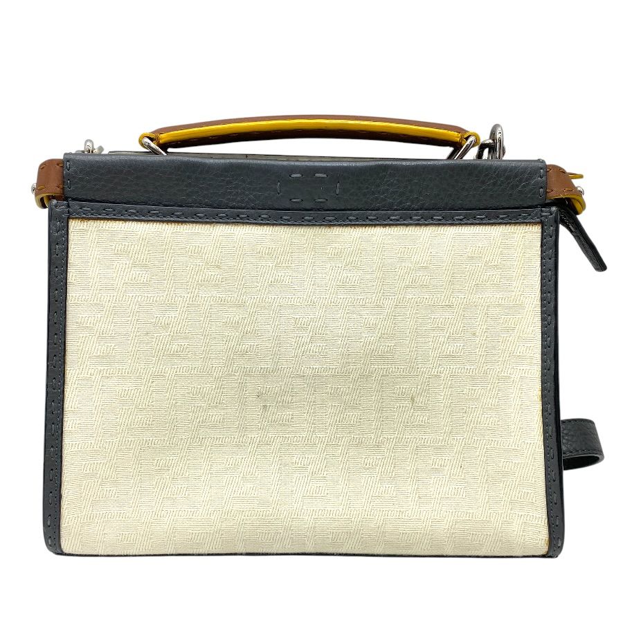 FENDI フェンディ ハンドバッグ ショルダーバッグ 2WAY ピーカブー フィット セレリア キャンバス レザー ブラック ホワイト 高級感 上品 軽量 収納力 斜め掛け 肩掛け 通勤 通学 旅行 メンズ レディース