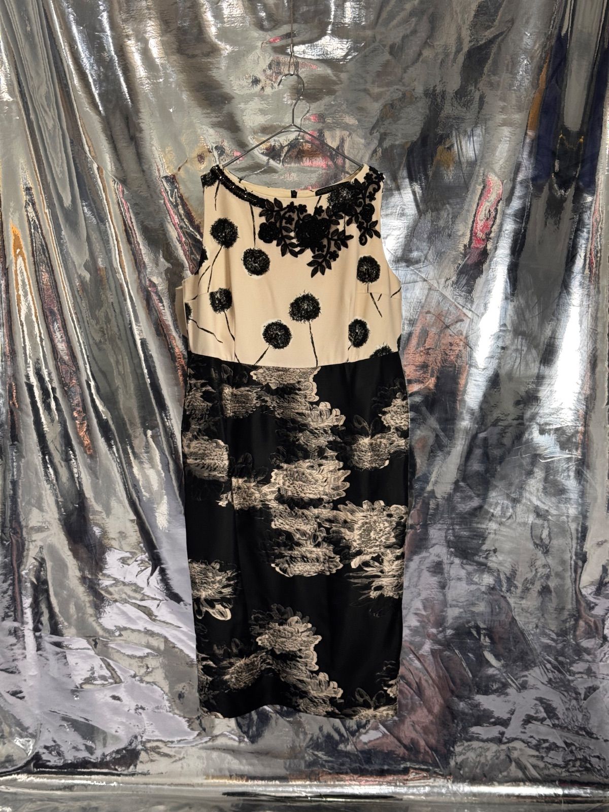 Marina Rinaldi モノクロワンピース ベージュ マリナリナルディ 7,709円