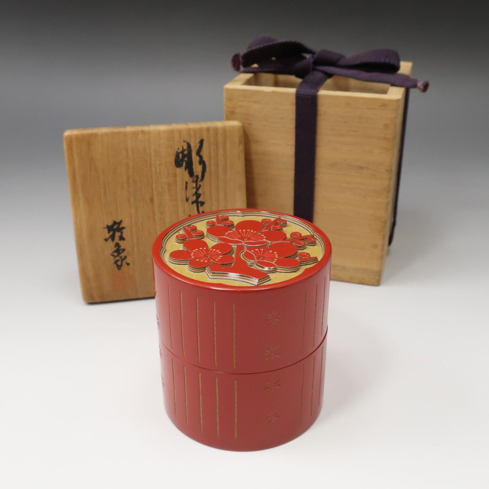 讃岐名工 岡部敬象 作 彫漆茶入 漆芸 _ 骨董品