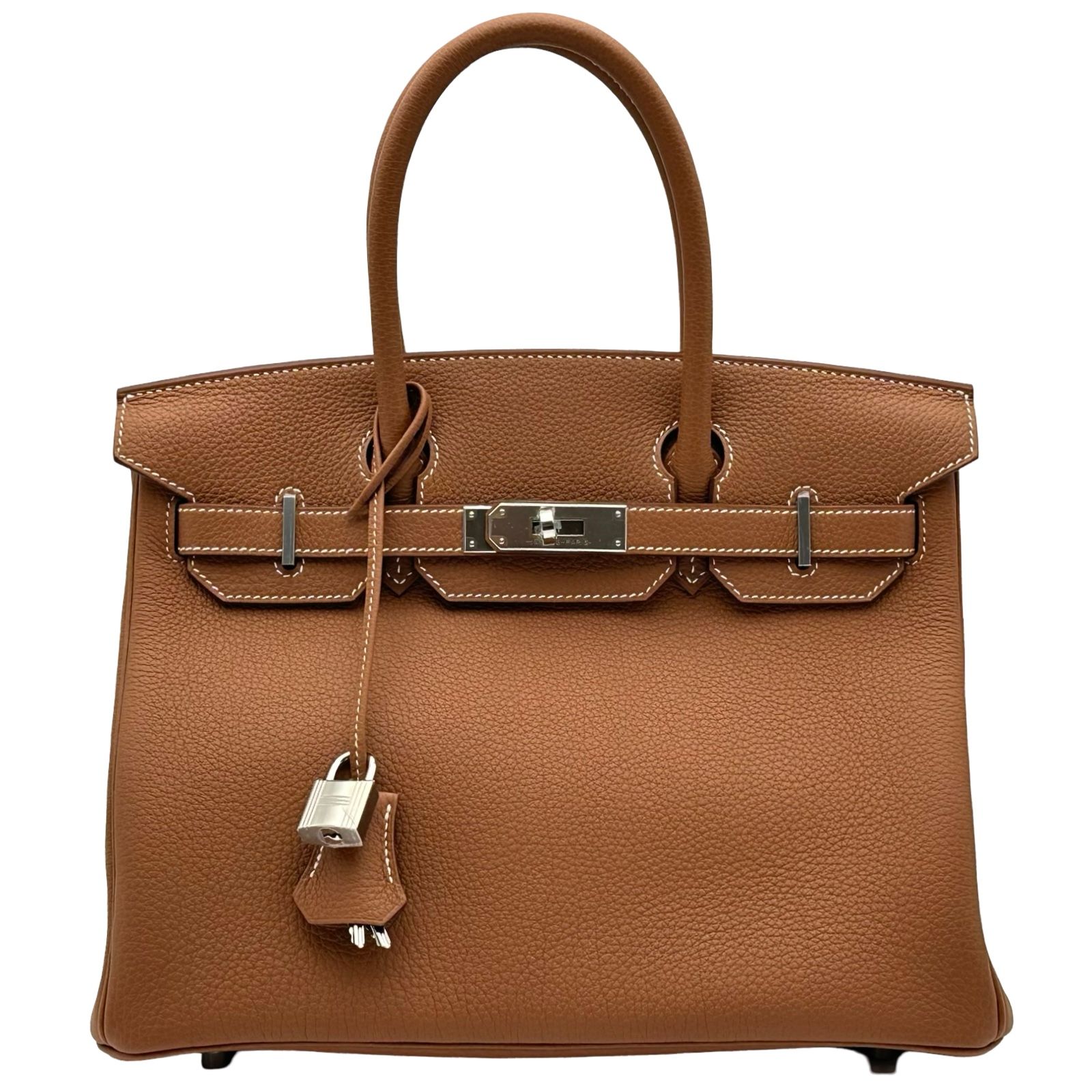 エルメス HERMES バーキン30 W刻印 ゴールド シルバー金具 トゴ レディース ハンドバッグ