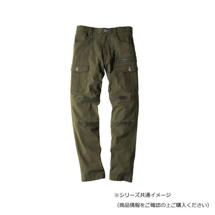 綿95%ポリウレタン5%の超ストレッチ現場服 ジーベック XEBEC 2256 現場服カーゴパンツ オリーブグリーン Lサイズ ストレッチサッカー素材 綿95%ポリウレタン5%