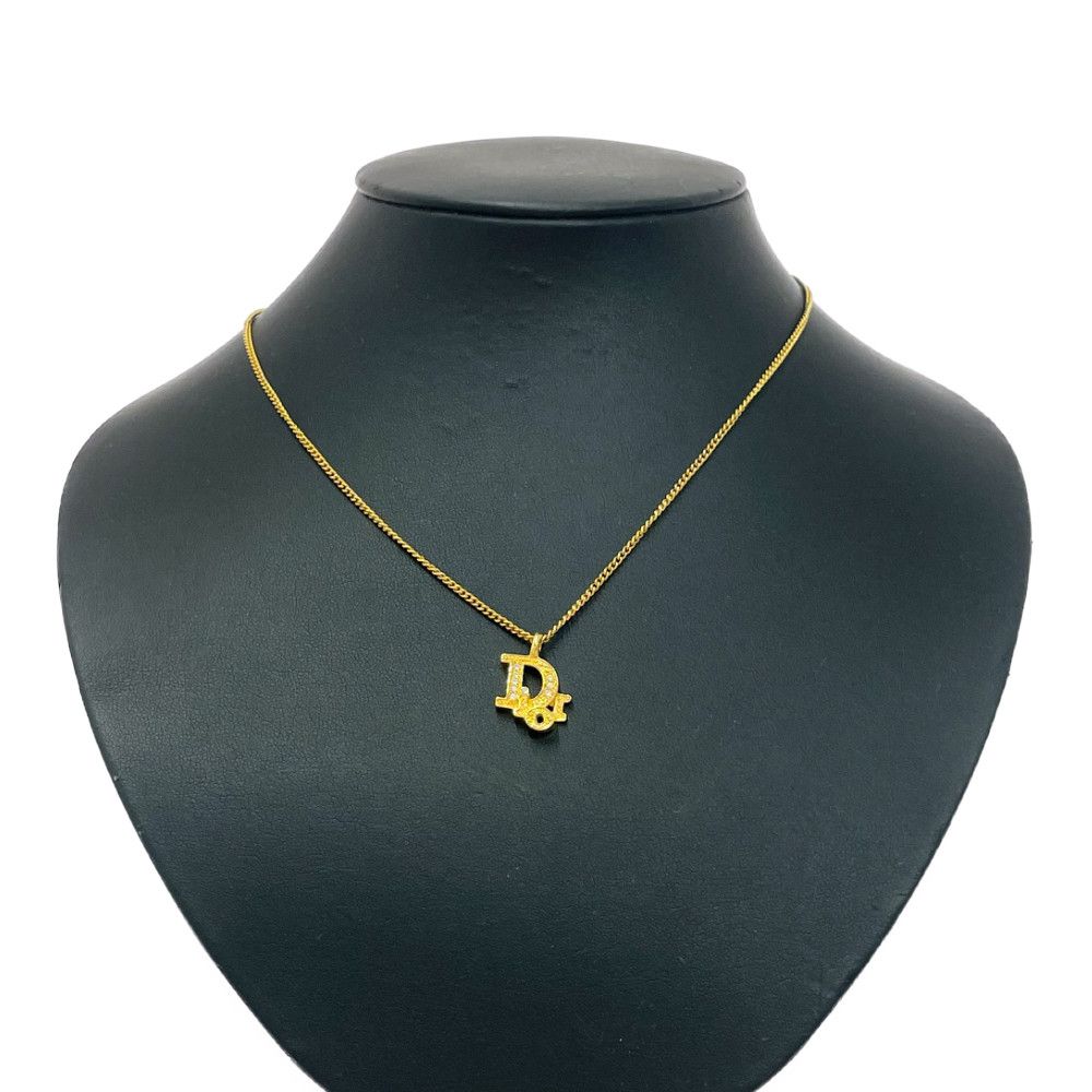 【中古】Dior ディオール GP ラインストーン DIORロゴ ネックレス ゴールド 589302 ネックレス