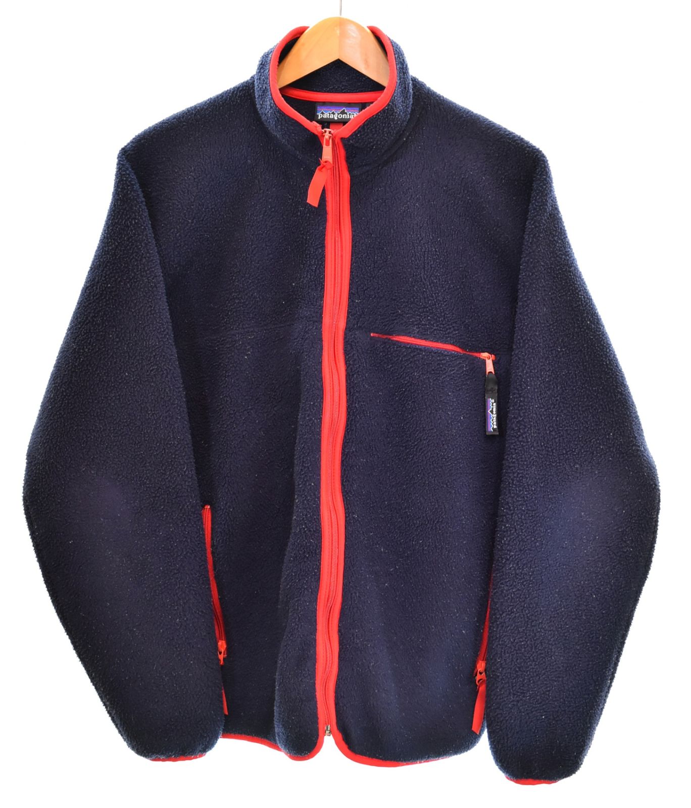 パタゴニア PATAGONIA 90s 99AW USA製 Synchilla Fleece Zip Jacket シンチラ フリース ジップアップ L ジャケット ネイビー Lサイズ 103MT-5136