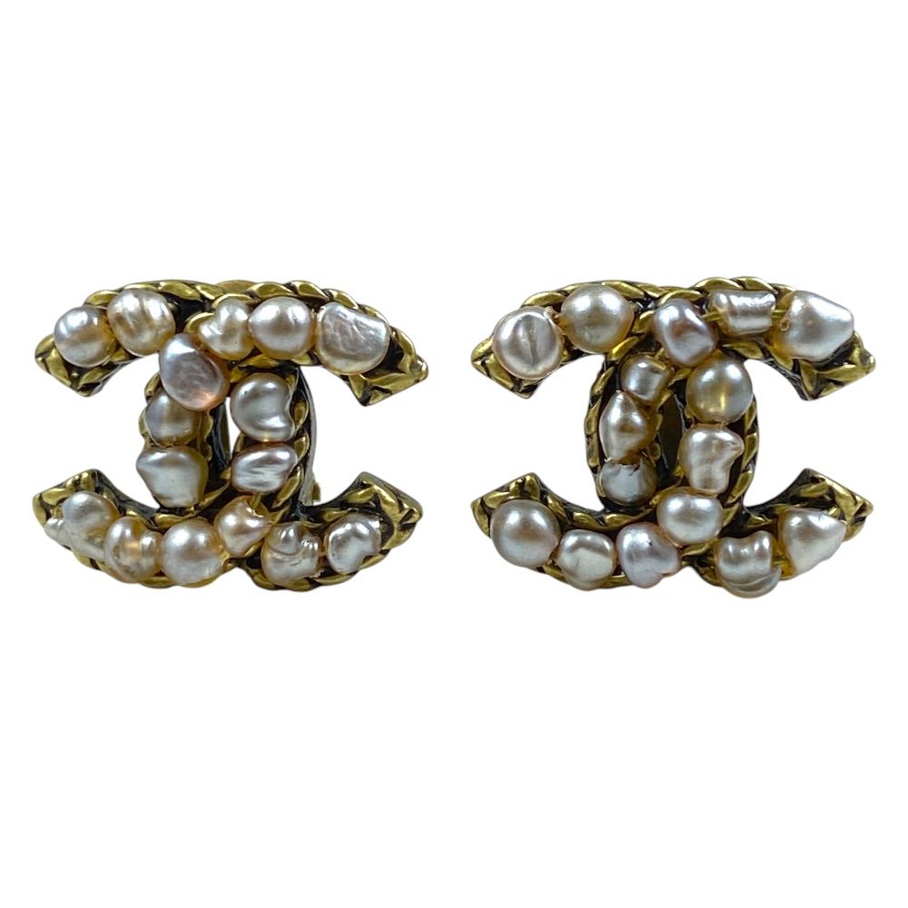CHANEL シャネル ココマーク イヤリング ヴィンテージ アクセサリー 00A メタル フェイクパール ゴールド 高級感 上品 アクセサリー ジュエリー レディース ギフト プレゼント フォーマル