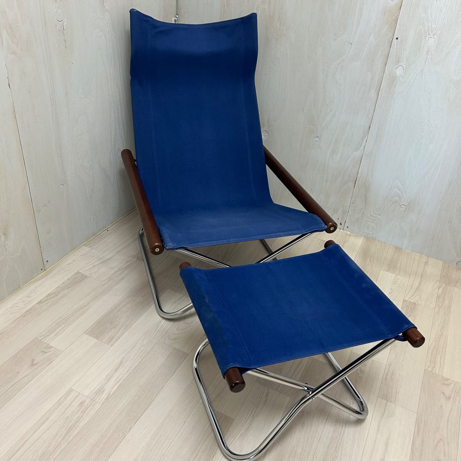 ニーチェアX オットマン付 ブルー ダークブラウン NychairX オットマン スツール ■