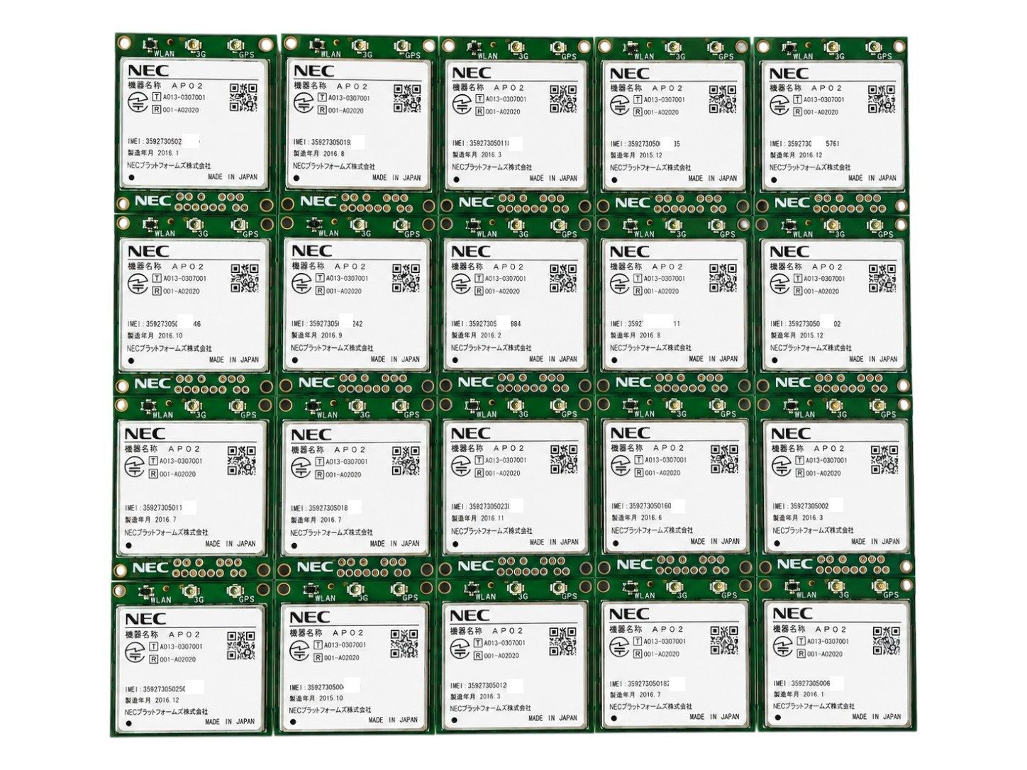 ★NEC AP02 無線通信モジュール 20個セット WLAN・3G・GPS端子 基板カード 中古 現状品
