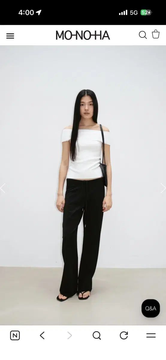ウール モノハ clean terry pants ブラック 1サイズ 新品