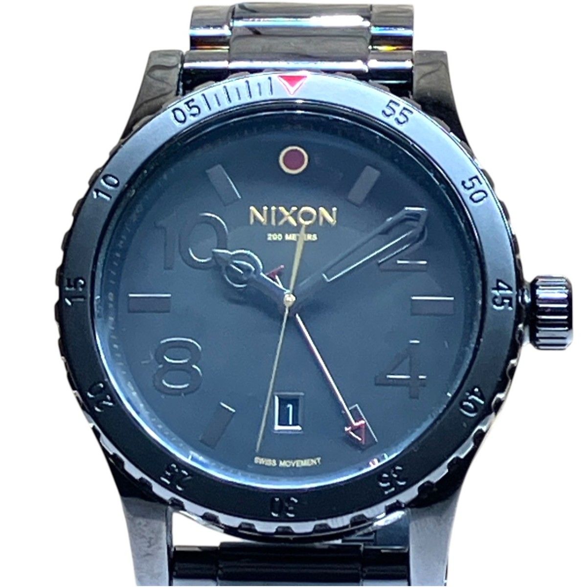 ニクソン NIXON ディプロマット 腕時計 総重量約217g SS SS クオーツ ブラック文字盤 A2771883 メンズ
