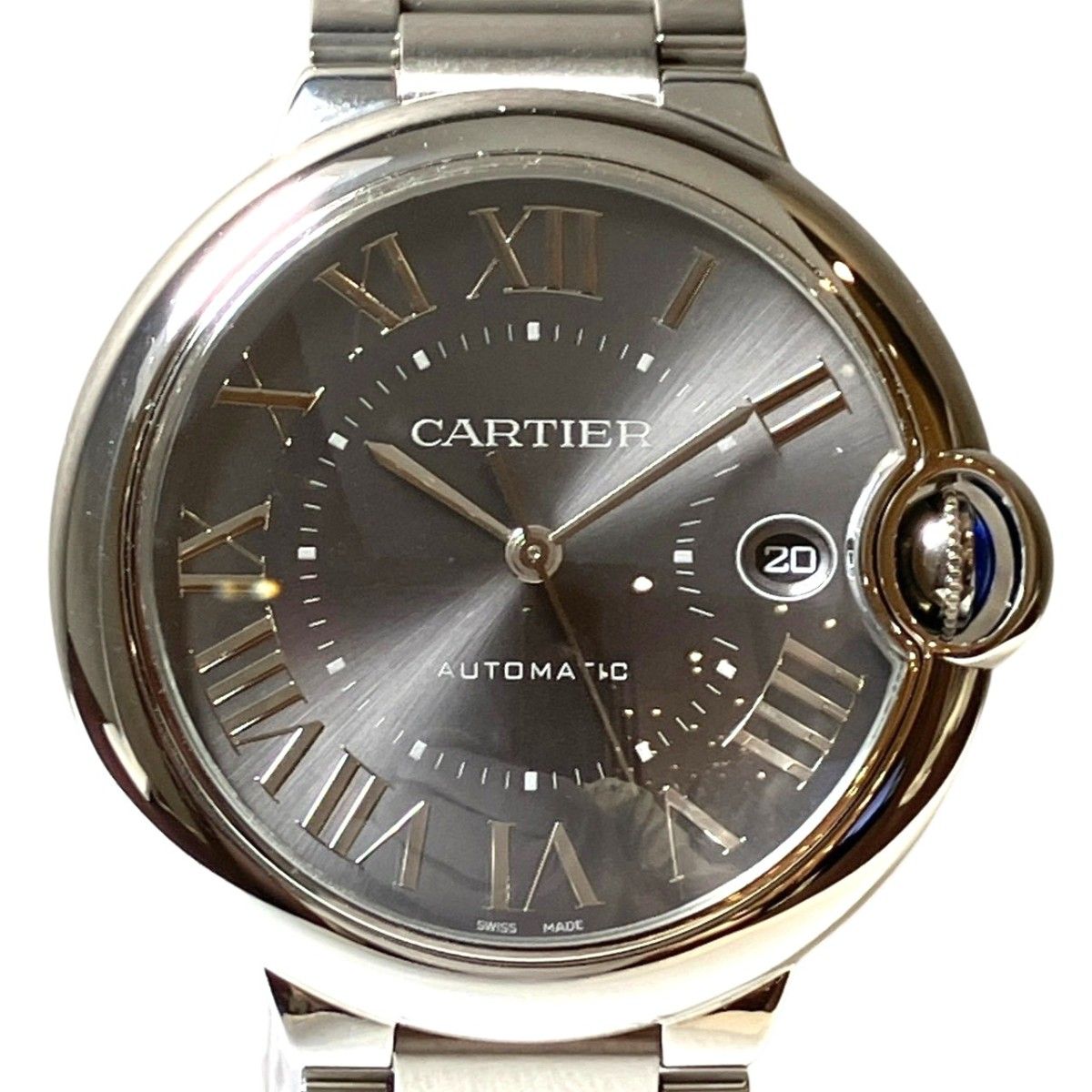 カルティエ CARTIER バロンブルードゥ 腕時計 総重量約116.4g SS SS 自動巻き グレー文字盤文字盤 WSBB0060 メンズ