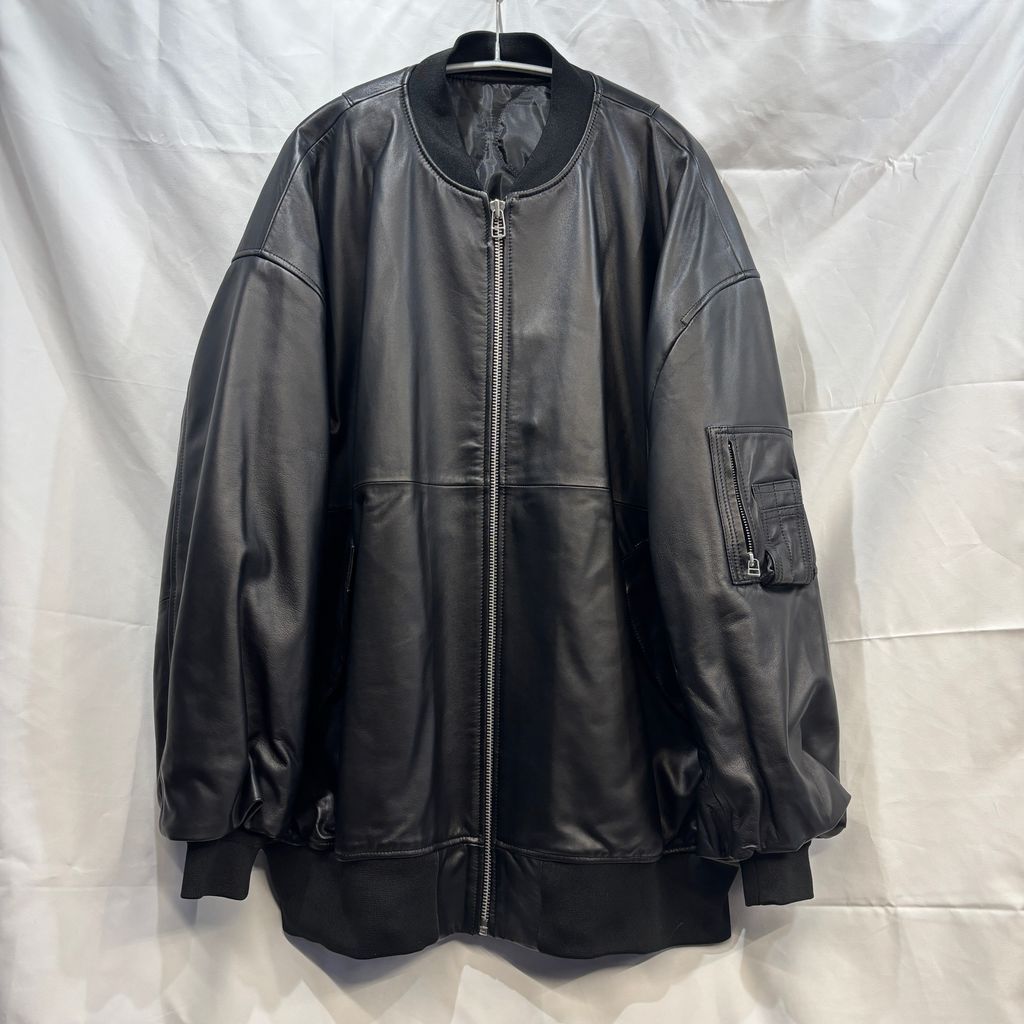 stein シュタイン 19AW Oversized Lamb Leather Flight Jacket フライトレザージャケット ST.474 ブラック size:M【中目黒B07】