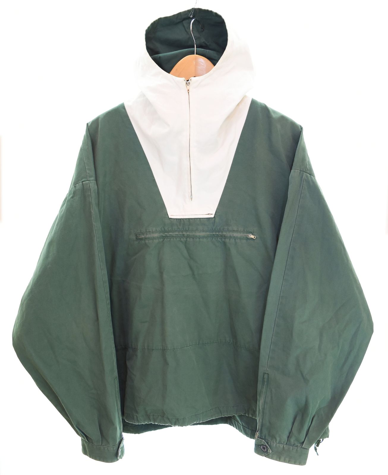 ジェイクルー J.CREW OLD 90s 巨人タグ Two-tone Cotton Anorak Jacket ツートン アノラック パーカー フルジップ 香港古着 L ジャケット グリーン Lサイズ 103MT-5137