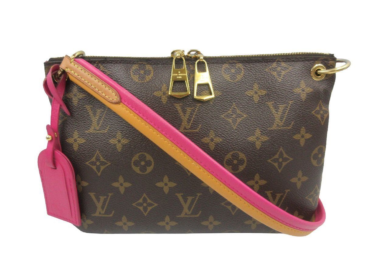 LOUIS VUITTON ルイヴィトン モノグラム ロレッタ M44053 ショルダーバッグ ブラウン×ピンク ゴールド色金具 中古品 81,400円