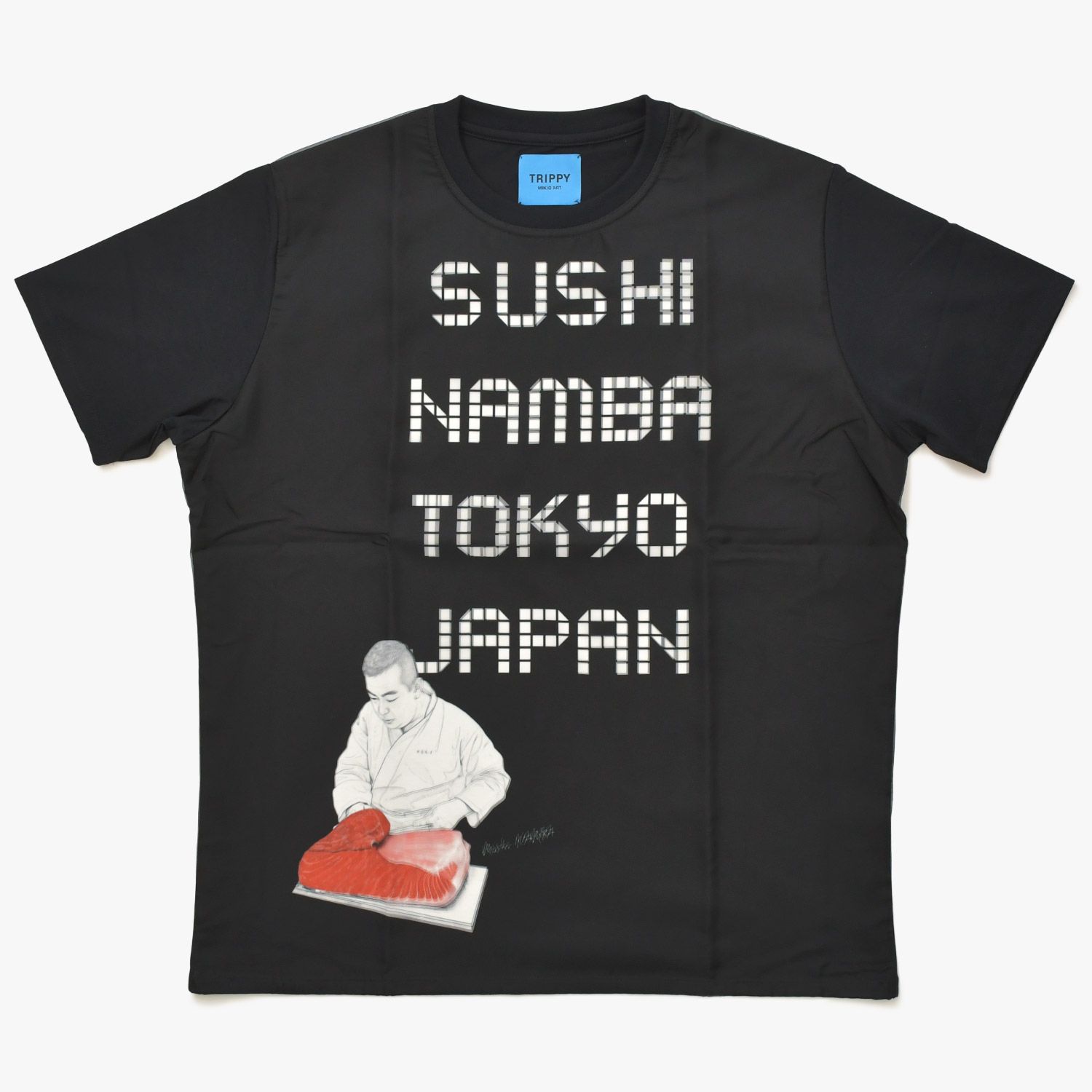 新品未使用 TRIPPY MIKIO ART トリッピーミキオアート 鮨 なんば コラボレーションTシャツ SMB-001 ブラック NAMBA XLサイズ 中古 4a005992