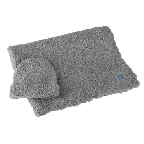 カシウエア/kashwere Center Stripe Cap and Blanket Set センターストライプ ベビーブランケット＆キャップセット (Stone)pms