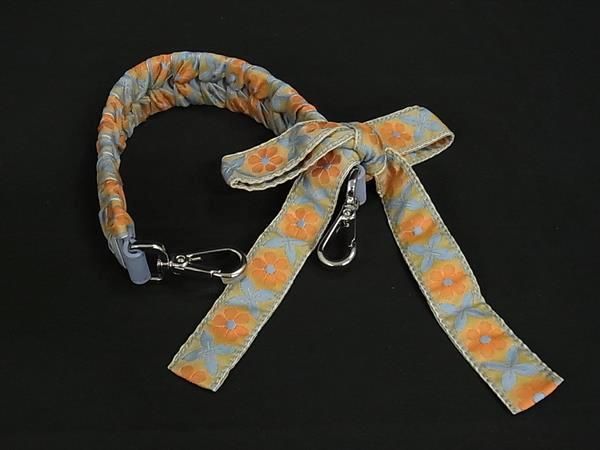 ■美品■ FENDI フェンディ ストラップユーミニ キャンバス×レザー バッグ用 ワンハンドル ハンドルストラップ ブルー系 GE0875