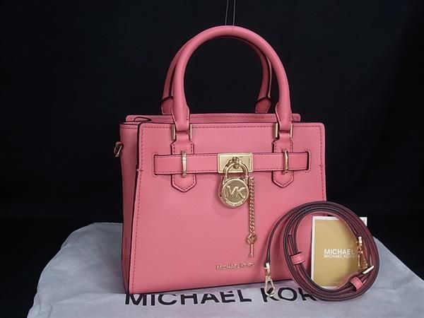 ■極美品■ MICHAEL KORS マイケルコース ハミルトン レザー 2WAY ハンドバッグ ショルダー 斜め掛け レディース ピンク系 FY3308 9,071円