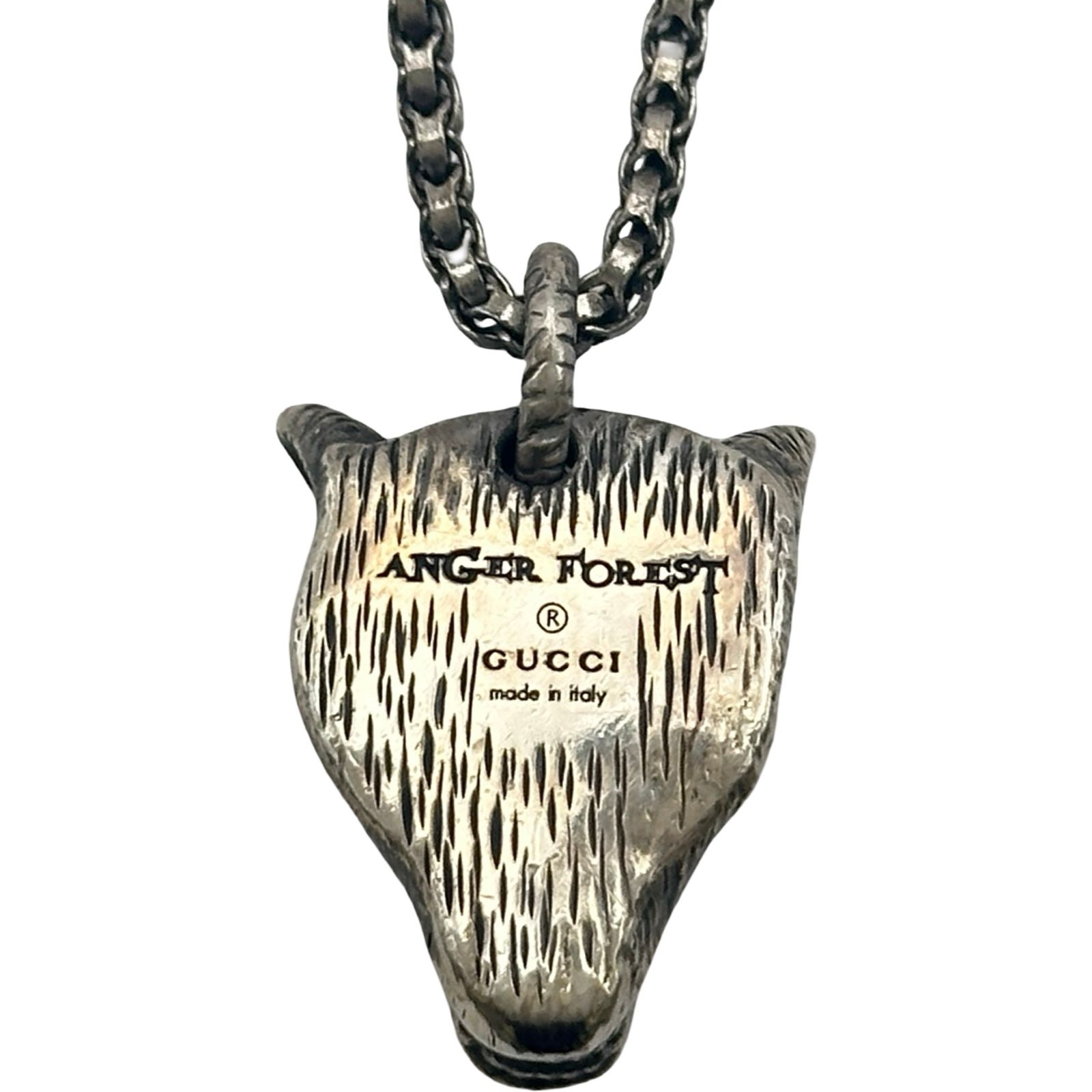 グッチ GUCCI アンガーフォレスト ウルフヘッド ネックレス シルバー Ag925 ジュエリー グッチ GUCCI アンガーフォレスト ウルフヘッド ネックレス シルバー Ag925 ジュエリー