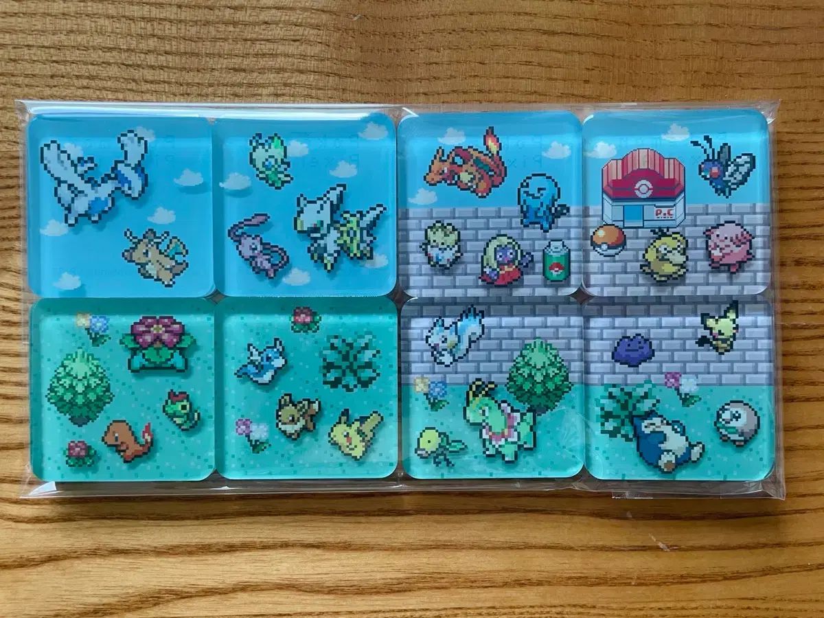 ポケットモンスター ポップアップガチャ レイヤー麻マグネット 픽셀ドット 8種 セット 出品