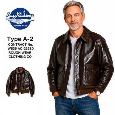 BUZZRICKSON'S バズリクソンズ　A-2 レザージャケット Lot No. BR80593 Type A-2 “CONTRACT No. W535 AC-23380 ROUGH WEAR CLOTHING CO.”フライトジャケット