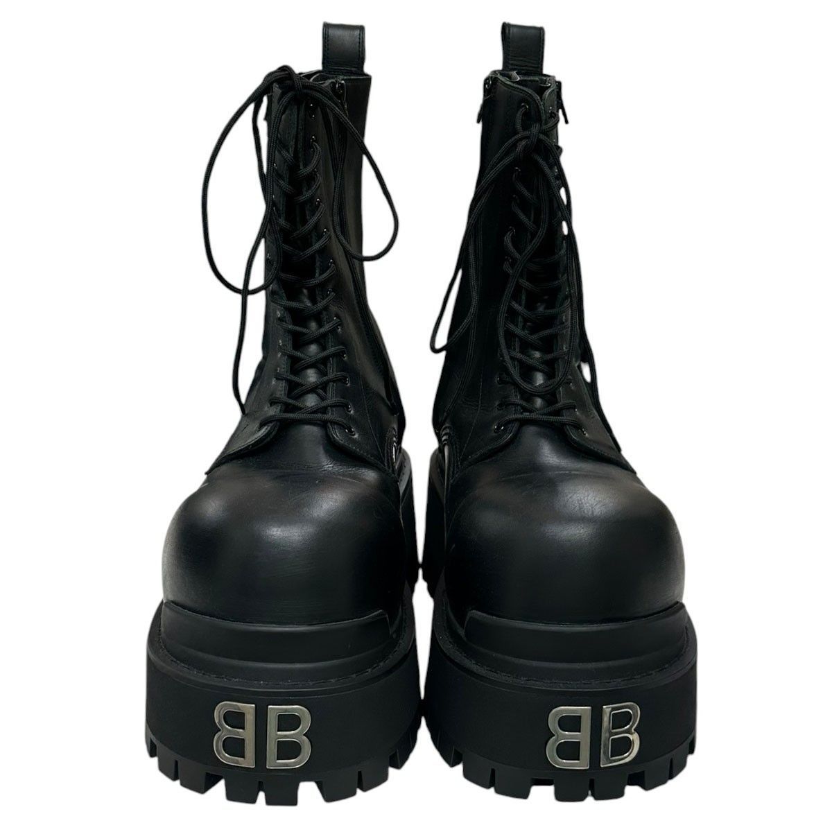 BALENCIAGA GIANT BOOTS BBロゴダブルサイドジップレザーボリュームソールブーツ 813689 8071000182203 109,450円