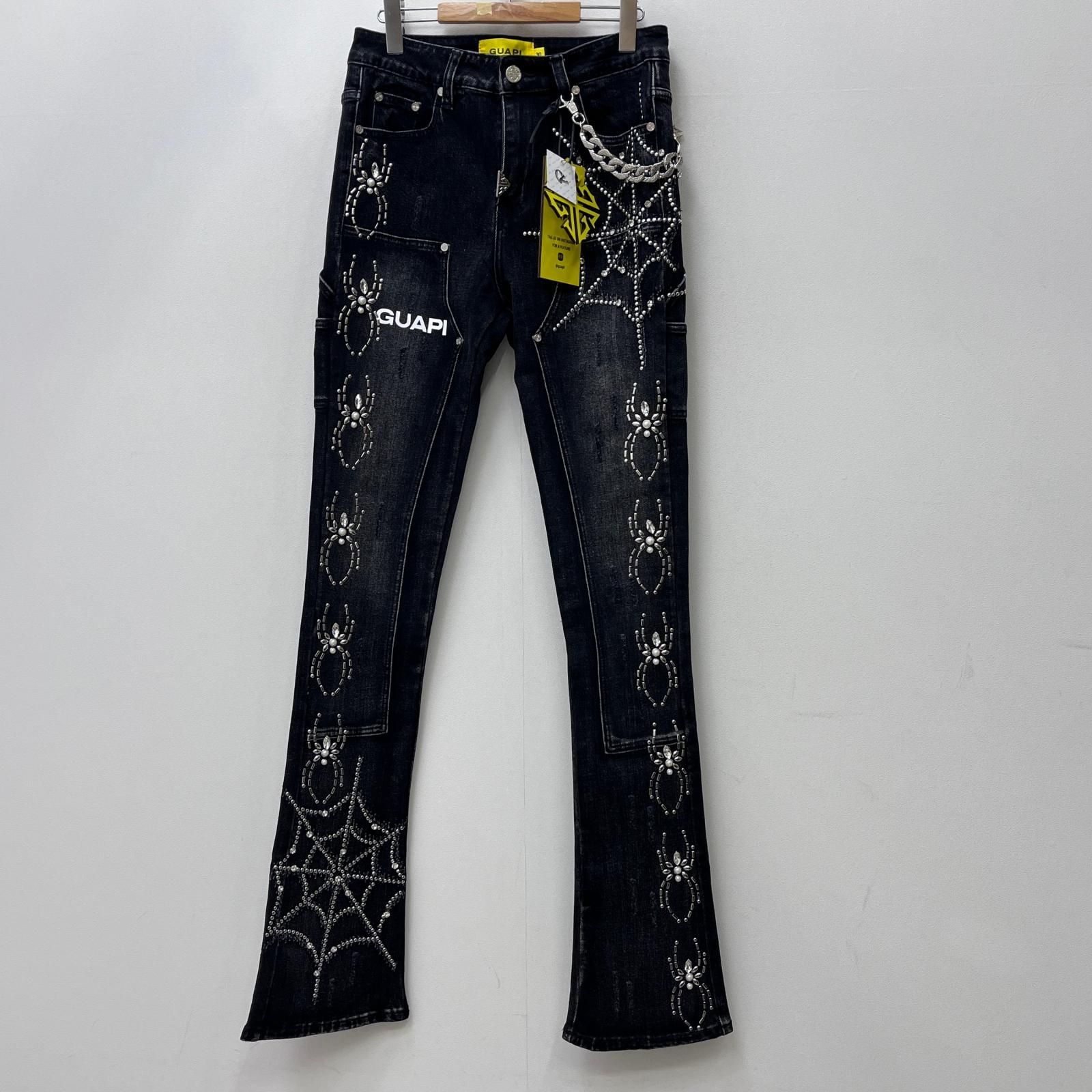【加古川店】 中古 デニムパンツ Obsidian Black Spider Denim V2 828BSD ブランド名:Guapi ブラック 【108】
