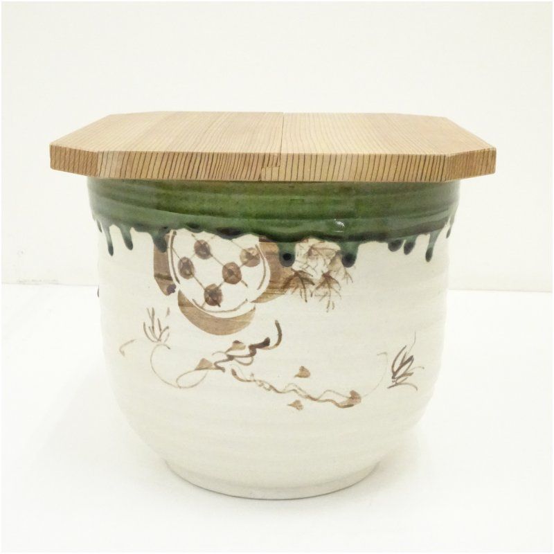 加藤五陶造　織部水屋瓶 茶道 茶道具 水屋道具 おしゃれ 茶器 水屋壷 水屋壺 水屋甕 みずやがめ みずやかめ 抹茶 骨董