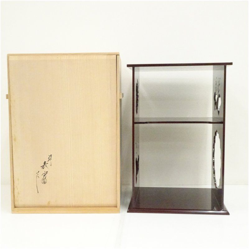 塗師　川瀬表完造　溜塗淡々斎好大内棚（共箱） 茶道 茶道具 おしゃれ 茶器 道具 点前 茶席 抹茶 骨董 お茶 茶室 インテリア ラック 収納 21,600円