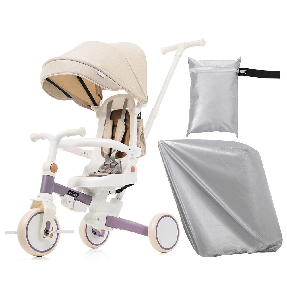 子供用三輪車 折りたたみ 7in1 手押し棒付き 三輪車カバー付き パープル【Purple,Silver】 17,856円