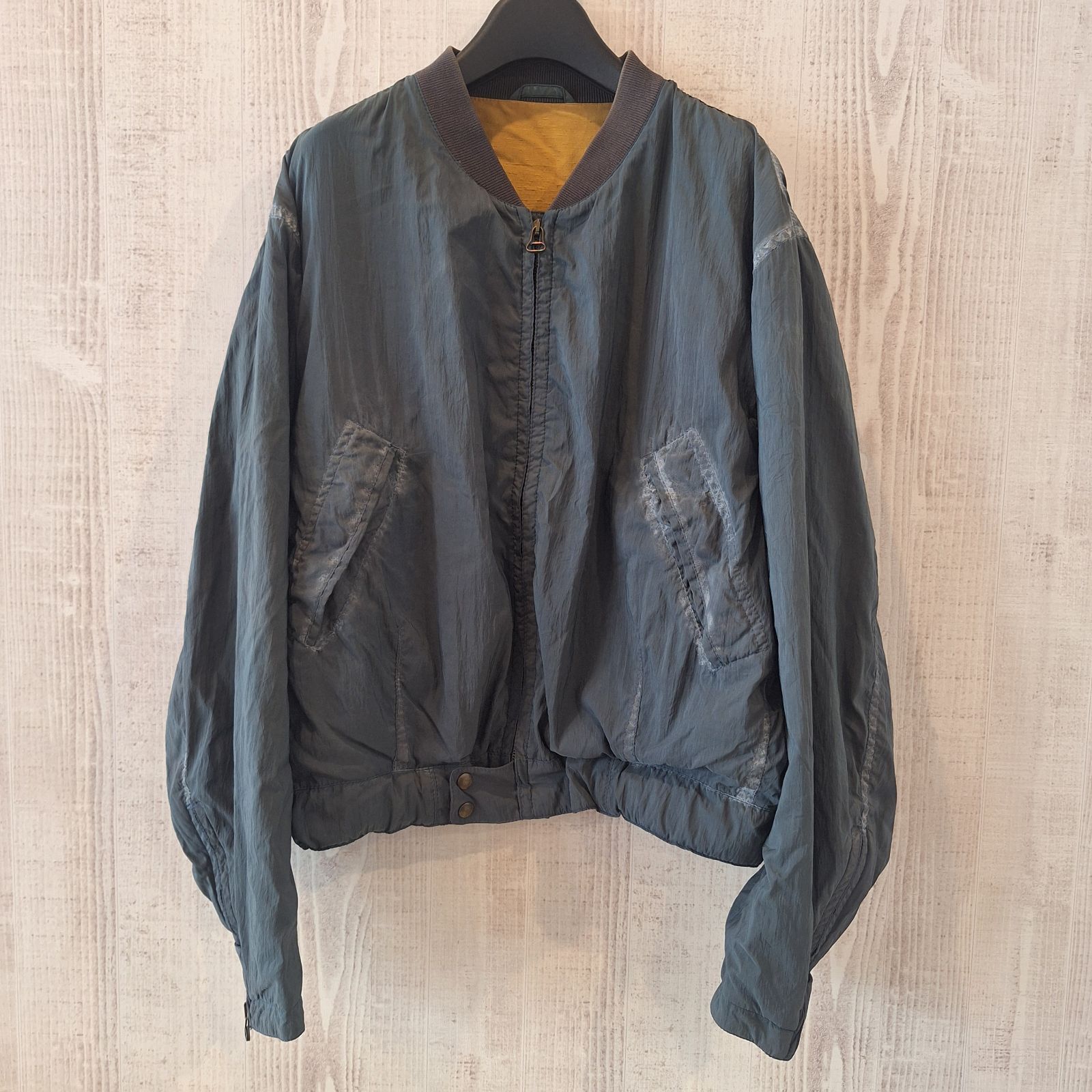 GIORGIO ARMANI ジョルジオアルマーニ ブルゾン ナイロン 80s 90s イタリア製 メンズ ヴィンテージ ブランド アパレル カーキ 【12977-14】