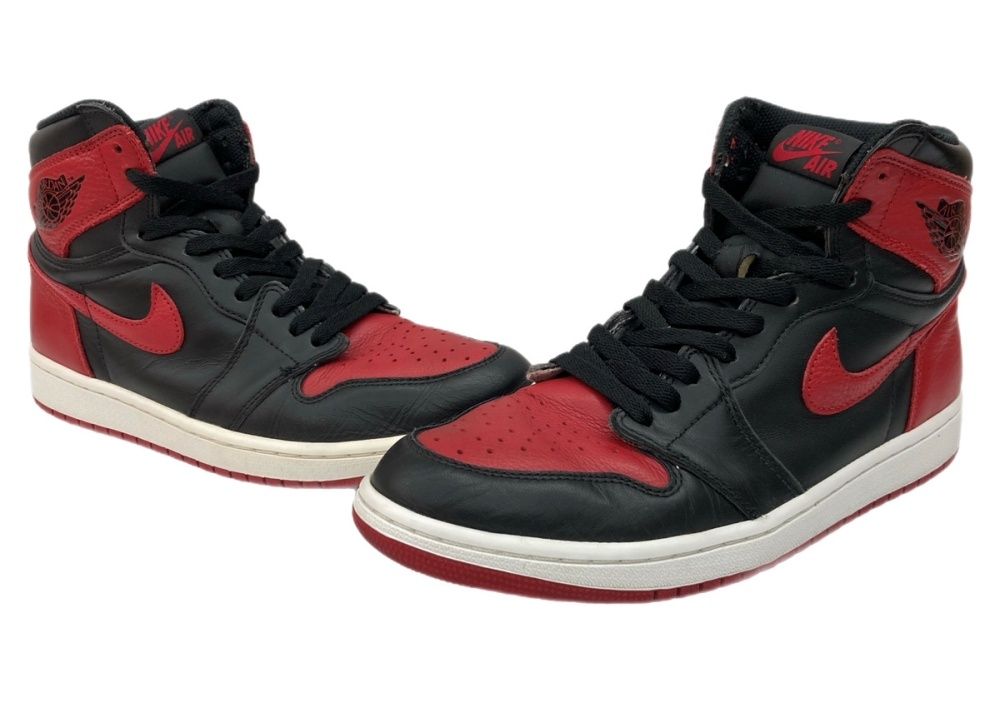 ナイキ NIKE 16年製 AIR JORDAN 1 RETRO HIGH OG BRED エア ジョーダン レトロ ハイ ブレッド AJ1 シューズ 赤 黒 555088-001 メンズ靴 スニーカー レッド 27cm 104S-1394