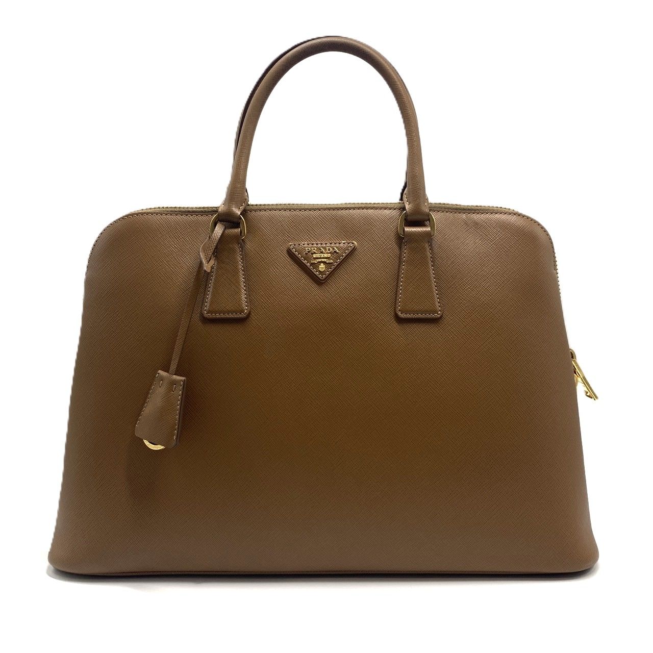 プラダ サフィアーノ ハンドバッグ トートバッグ レザー ブラウン 茶 ゴールド金具 BL0812 中古 PRADA 52,800円