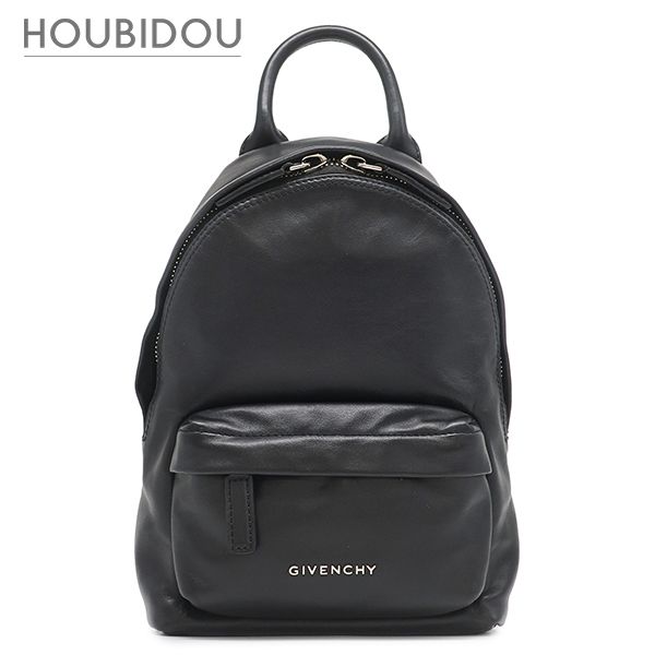 ジバンシイ GIVENCHY リュック・デイパック ロゴ ミニ バッグパック レザー ブラック シルバー金具 黒 リュック 【保存袋】【中古】