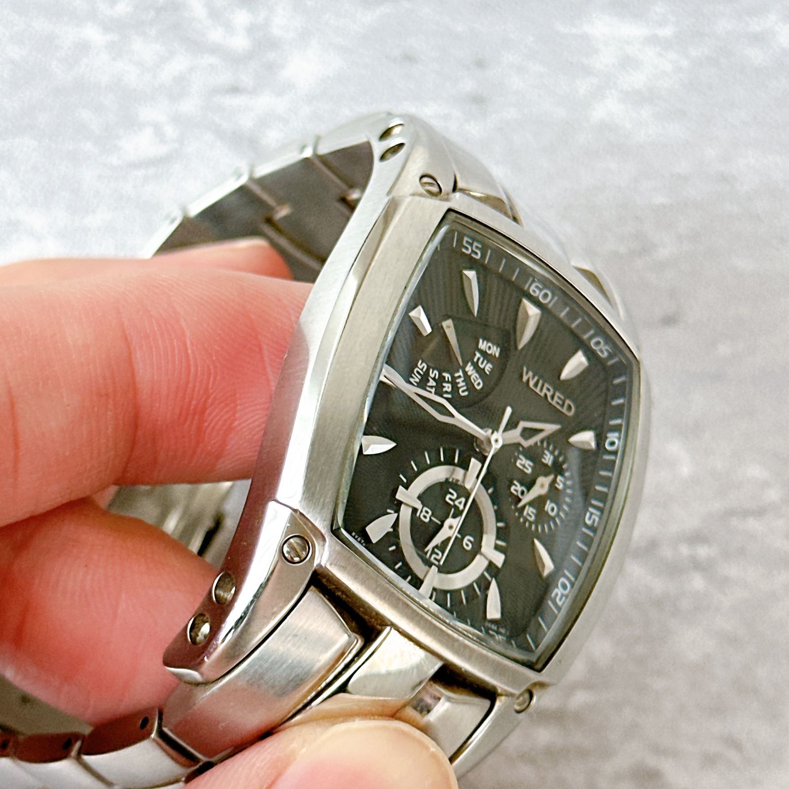 SEIKO WIRED セイコー ワイアード 5Y67-0AB0 クォーツ 多針 トノー型 