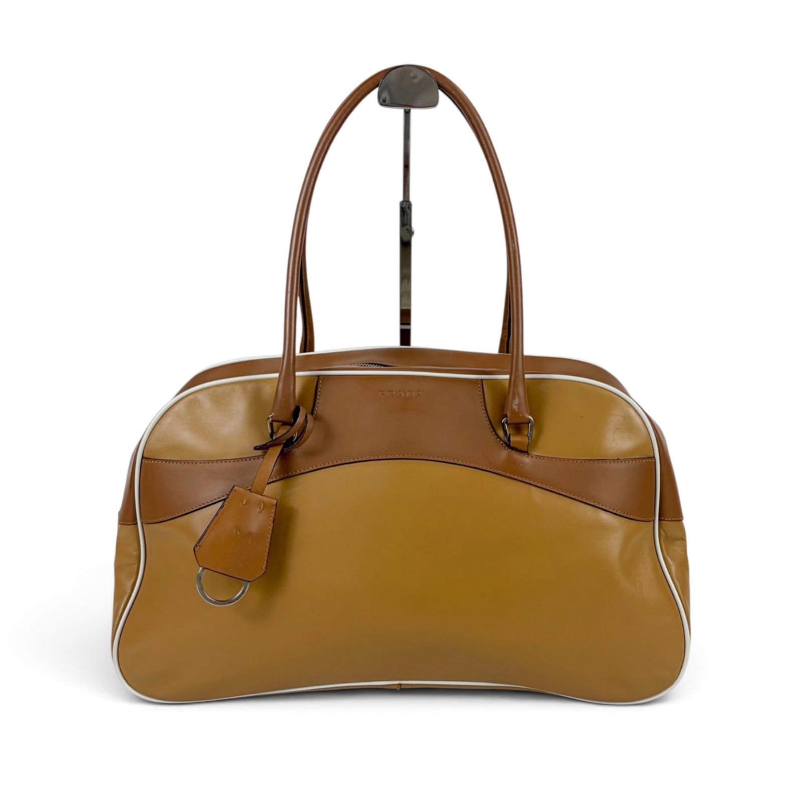 PRADA Bowler Bag Leather Brown プラダ　パドロック付き　ボーリングバッグ　ブラウン　レザー 21,456円