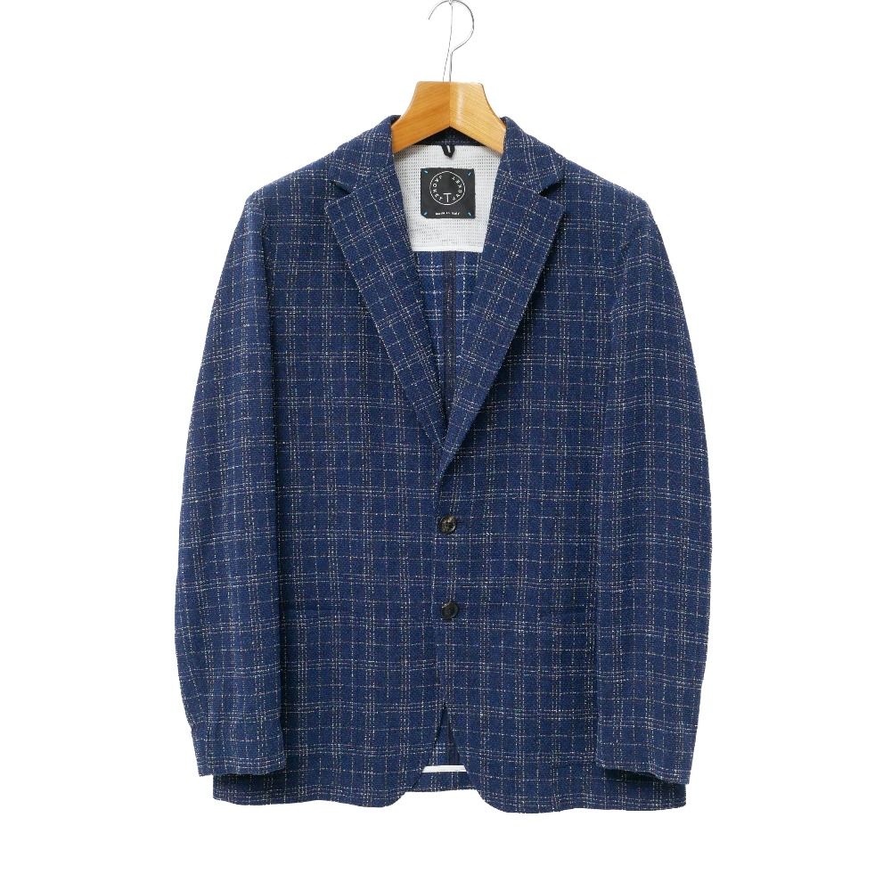 ■未使用品■T-JACKET ティージャケット SLIM FIT JKT テーラードジャケット サイズL チェック ブレザー シングルジャケット 2B イタリア製 20260804/RB0398
