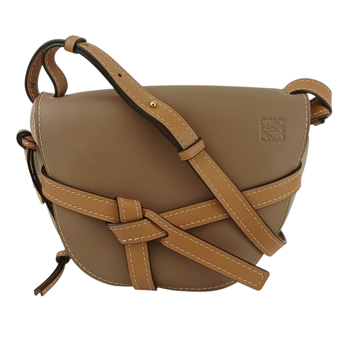 LOEWE ロエベ GATE BAG ゲート スモール ショルダーバッグ 321.54BT20 レディース レザー ベージュ ブラウン 中古