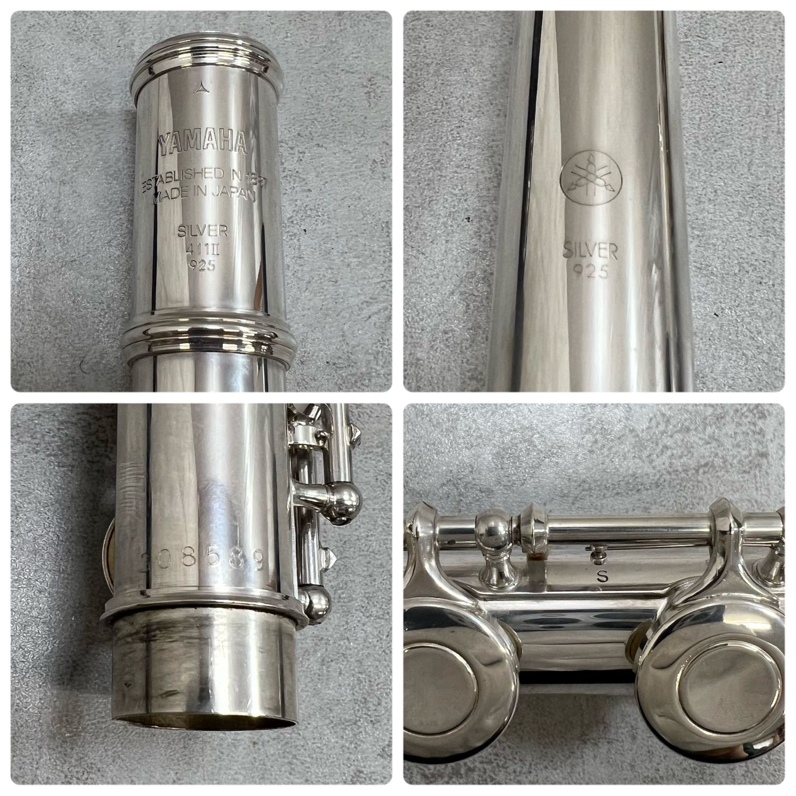 状態良好 ヤマハ フルート YFL-411Ⅱ Eメカ搭載 管体銀製 シルバー 木