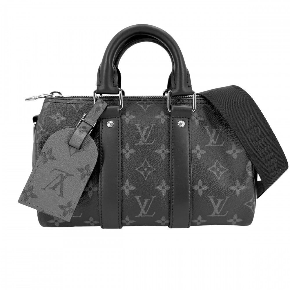 ルイヴィトン 2WAY メンズ モノグラムエクリプス キーポル･バンドリエール 25 ハンドバッグ ショルダーバッグ LOUIS VUITTON M46271 ブラック 黒 シルバー金具【中古品】 182,500円