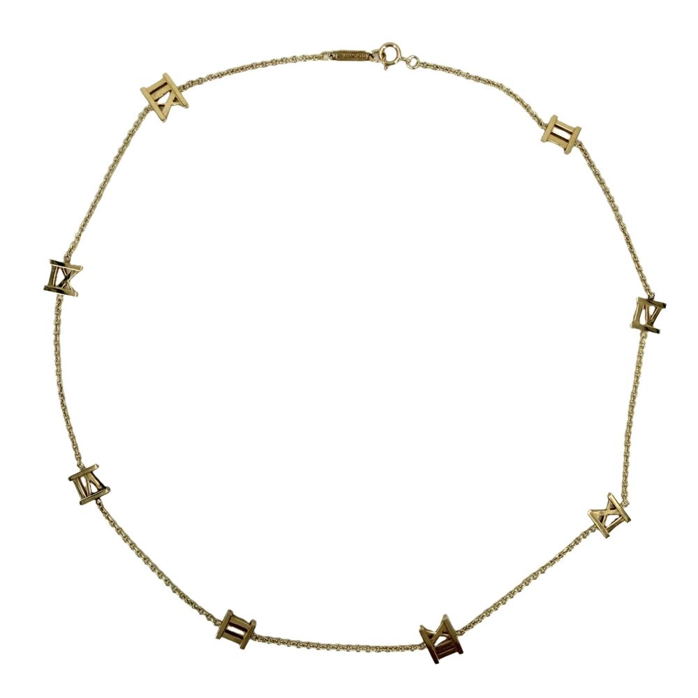 ティファニー ネックレス レディース アトラス アクセサリー ジュエリー 18金YG Au750 TIFFANY&Co. K18イエローゴールド 約7.9g【中古品】