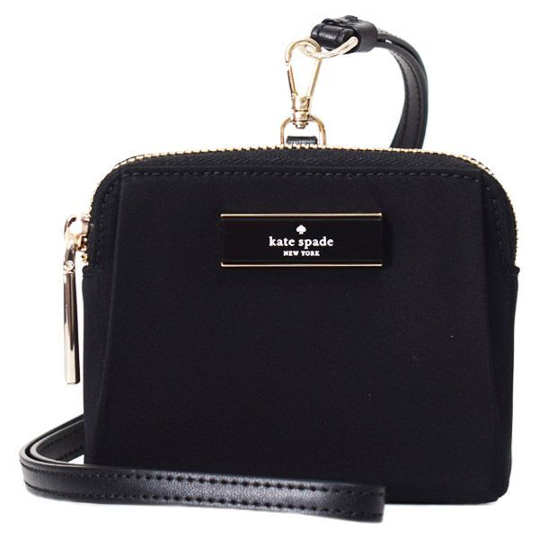 ケイトスペード カードケース katespade レザー ナイロン カーター ID ランヤード 首かけ コインケース 小銭入れ カードケース コインポーチ ブラック KL878