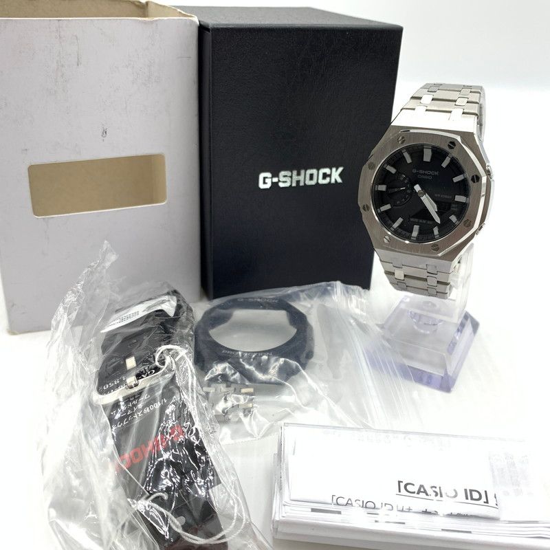 【ジャンク品】 G-SHOCK ジーショック METAL CUSTOM GA-2100-1RJF メタル カスタム 腕時計 ウォッチ 【196-260804-ko-12-tei】