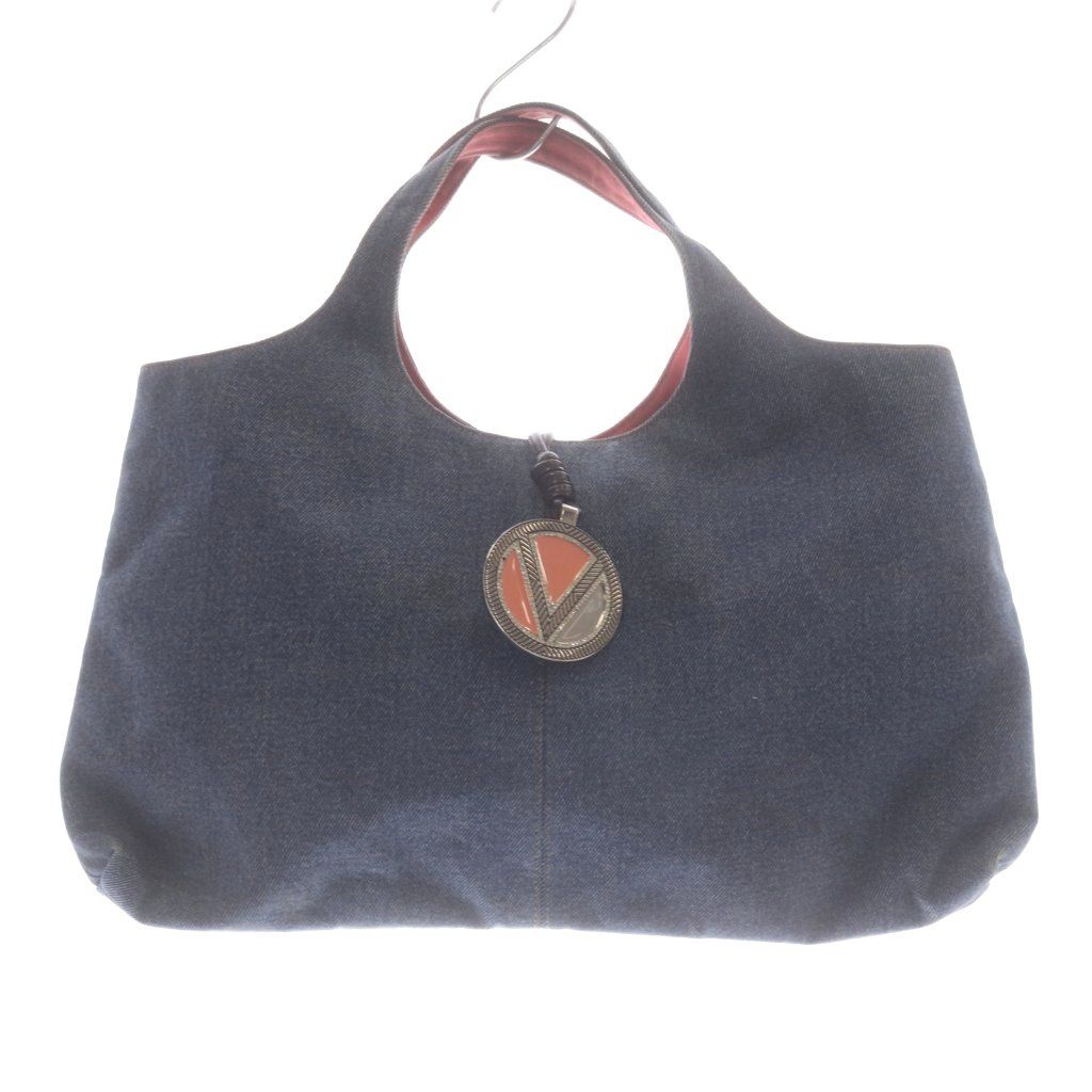ヴァレンティノ ガラヴァーニ VALENTINO GARAVANI ハンドバッグ デニム レザー ロゴ 紺 ネイビー
