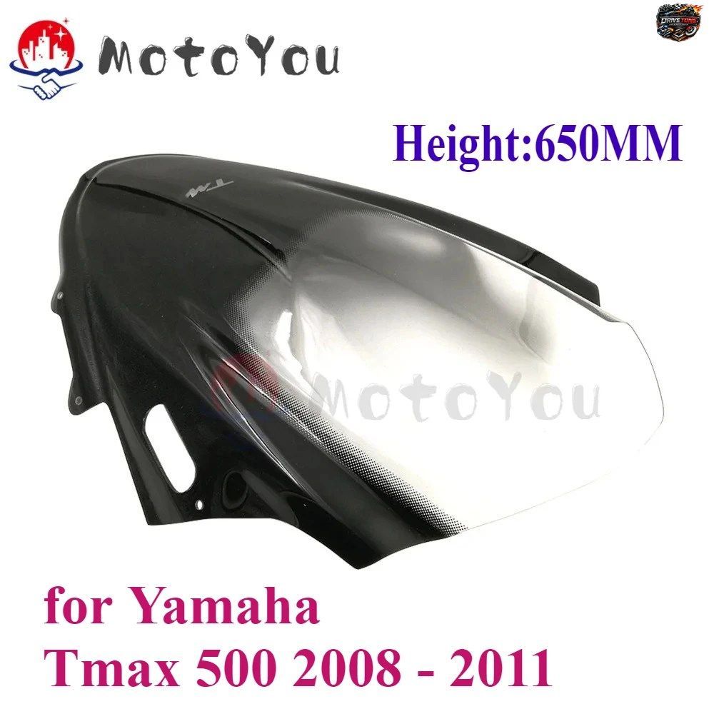 ヤマハ TMAX500 TMAX 500 2008 - 2011 T-MAX T-MAX500 エアディフレクター スポイラー用 高さ650mm ダブルバブル ウインドシールド