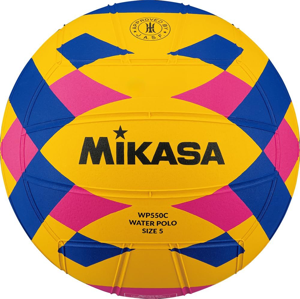 ミカサ(MIKASA) ウォーターポロ 水球 検定球 5号 発泡ゴム 黄/青/ピンク WP550C 推奨内圧0.530-0.600(kgf/?)